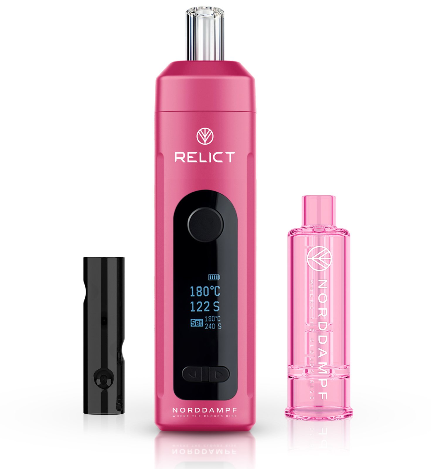 RELICT Velvet Rose mit 45 mm Glasrohr und Velvet Rose Bubbler