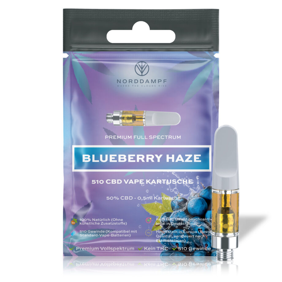 Norddampf HAZE CBD Kartusche 50 % – Vollspektrum, THC-frei, 0,5 ml, 510er Gewinde