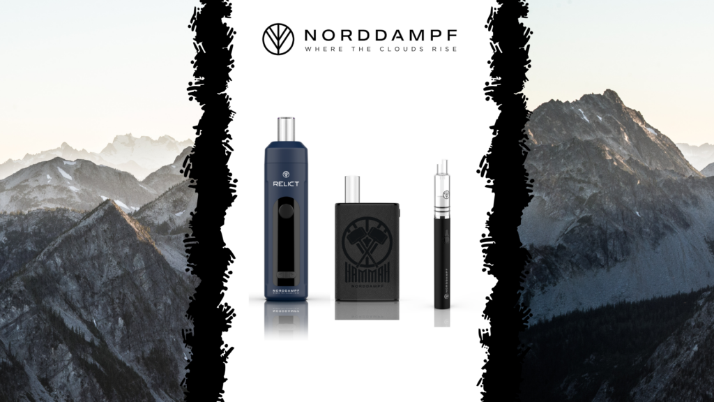 Vaporizer Relict, Hammah und Derp Pen,im Hintergrund Berge.