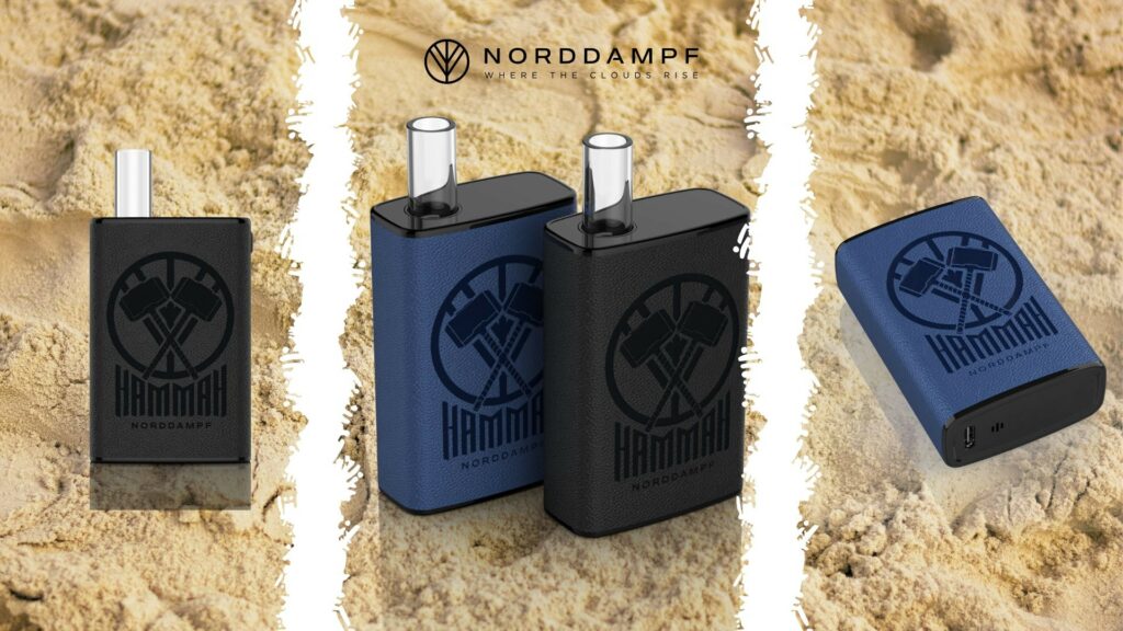 Hammah Vaporizer von Norddampf in den Farben Schwarz und Nordic Blue
