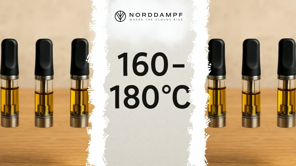 Die optimale Temperatur für CBD-Kartuschen liegt zwischen 160 und 180 °C