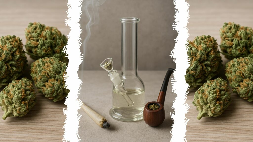 Verschiedene Methoden Cannabis zu rauchen: Joint, Bong und Pfeife