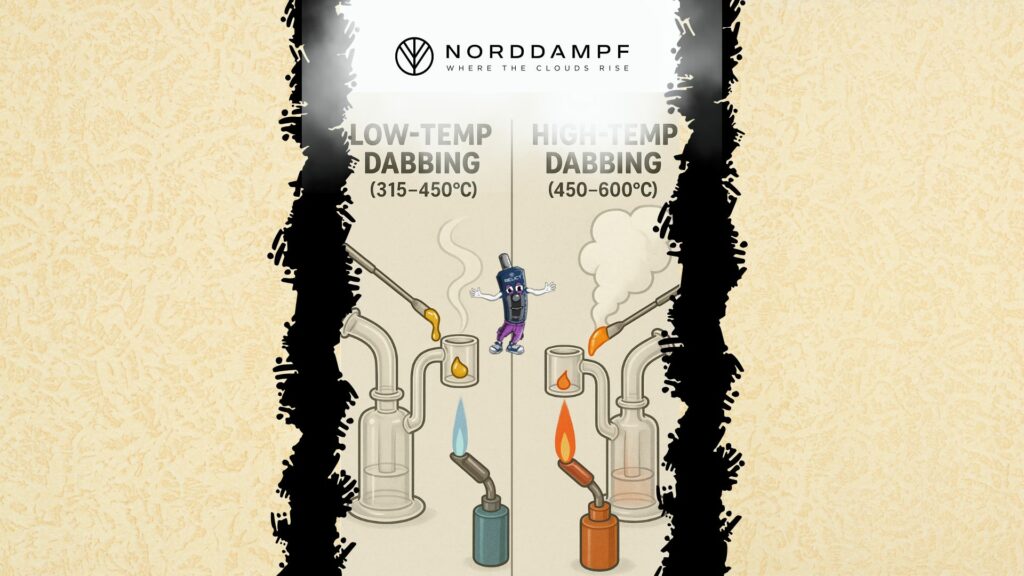 Nordy kennt die Unterschiede zwischen Low-Temp Dabbing und High-Temp Dabbing