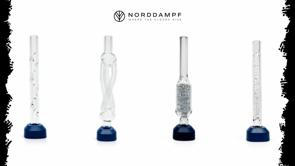 Verschiedene Glasmundstücke von Norddampf