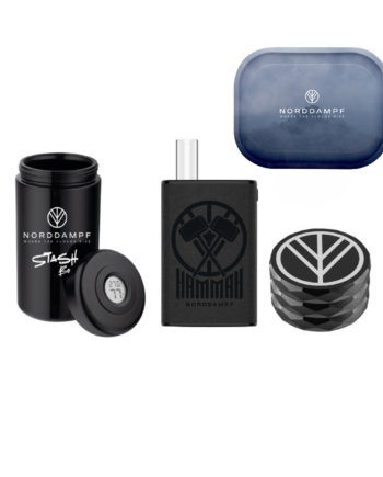 Rollingtray, Grinder, HammaH Vaporizer, Mironglass mit UV Schutz und Hygrometer.