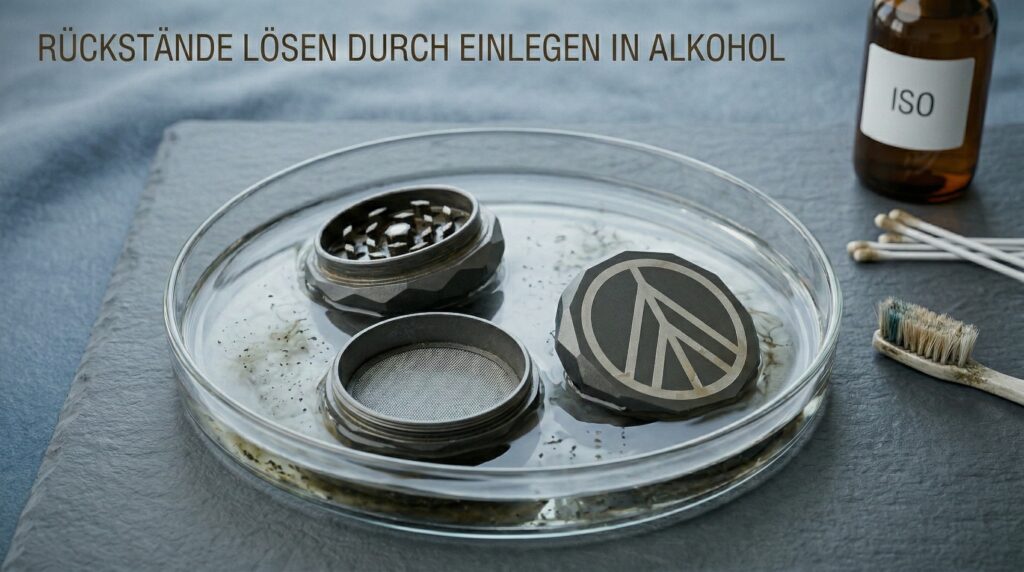 Grinder in Alkohol eingelegt