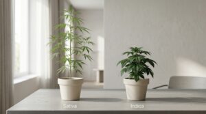 Cannabiswuchs, Art und Wirkung. Sativa unterscheidet sich nicht nur von der Wirkung sondern auch vom Wuchs zu Inidca