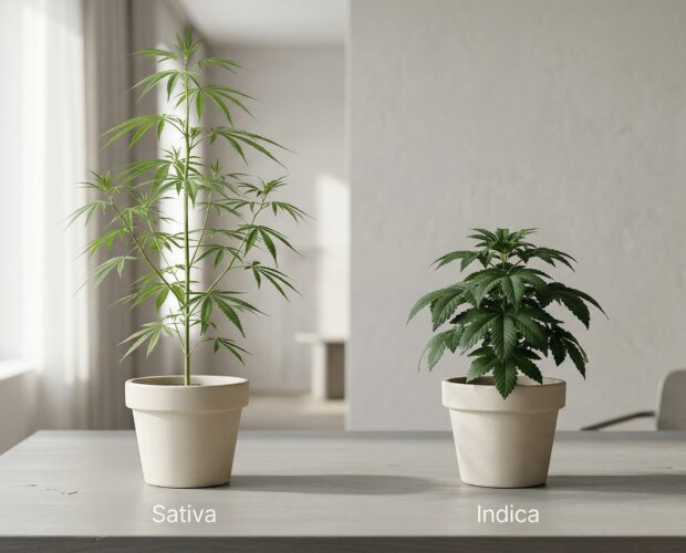 Cannabiswuchs, Art und Wirkung. Sativa unterscheidet sich nicht nur von der Wirkung sondern auch vom Wuchs zu Inidca