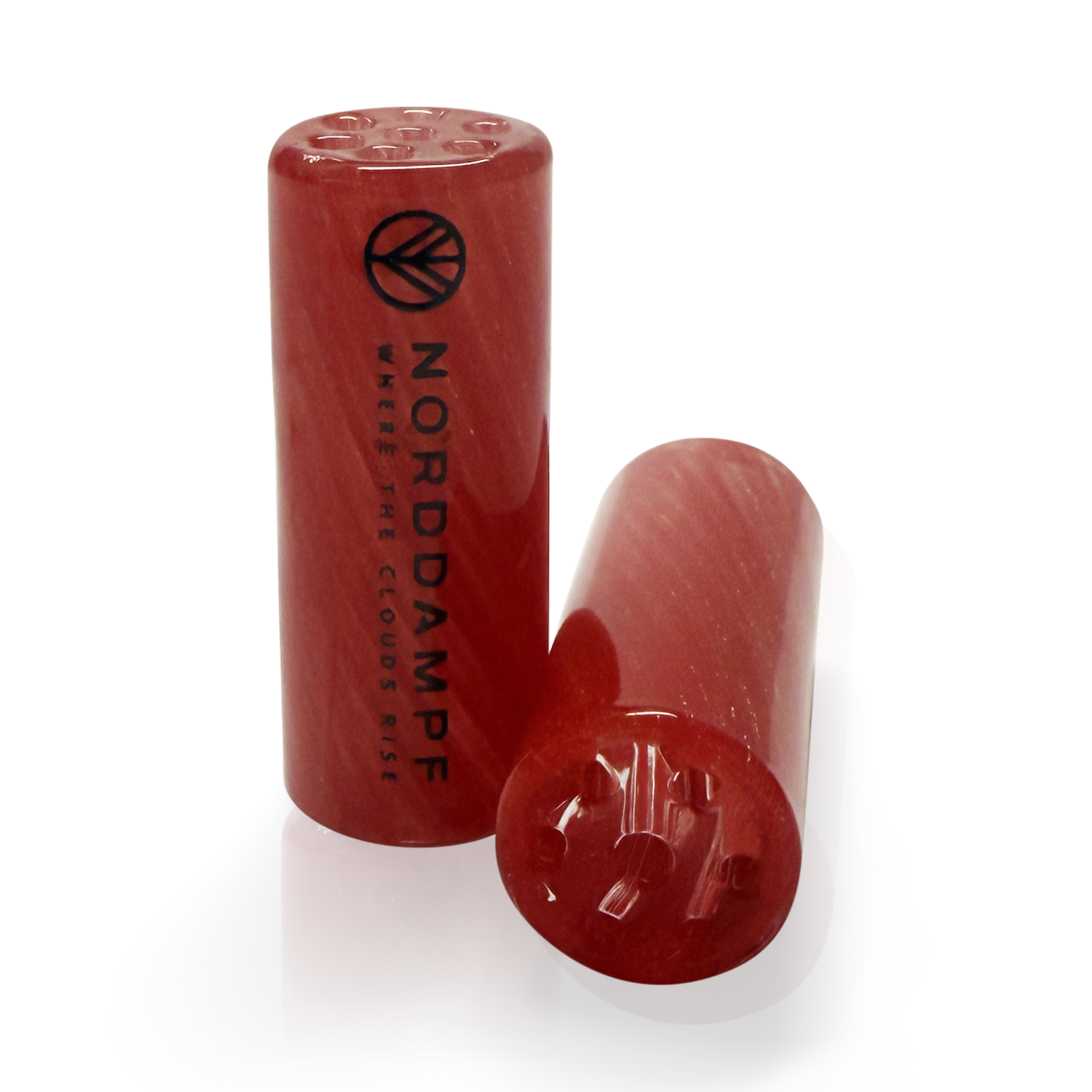 Norddampf RELiCT Glasmundstück Vortex Rot/Gold Glitter 30mm