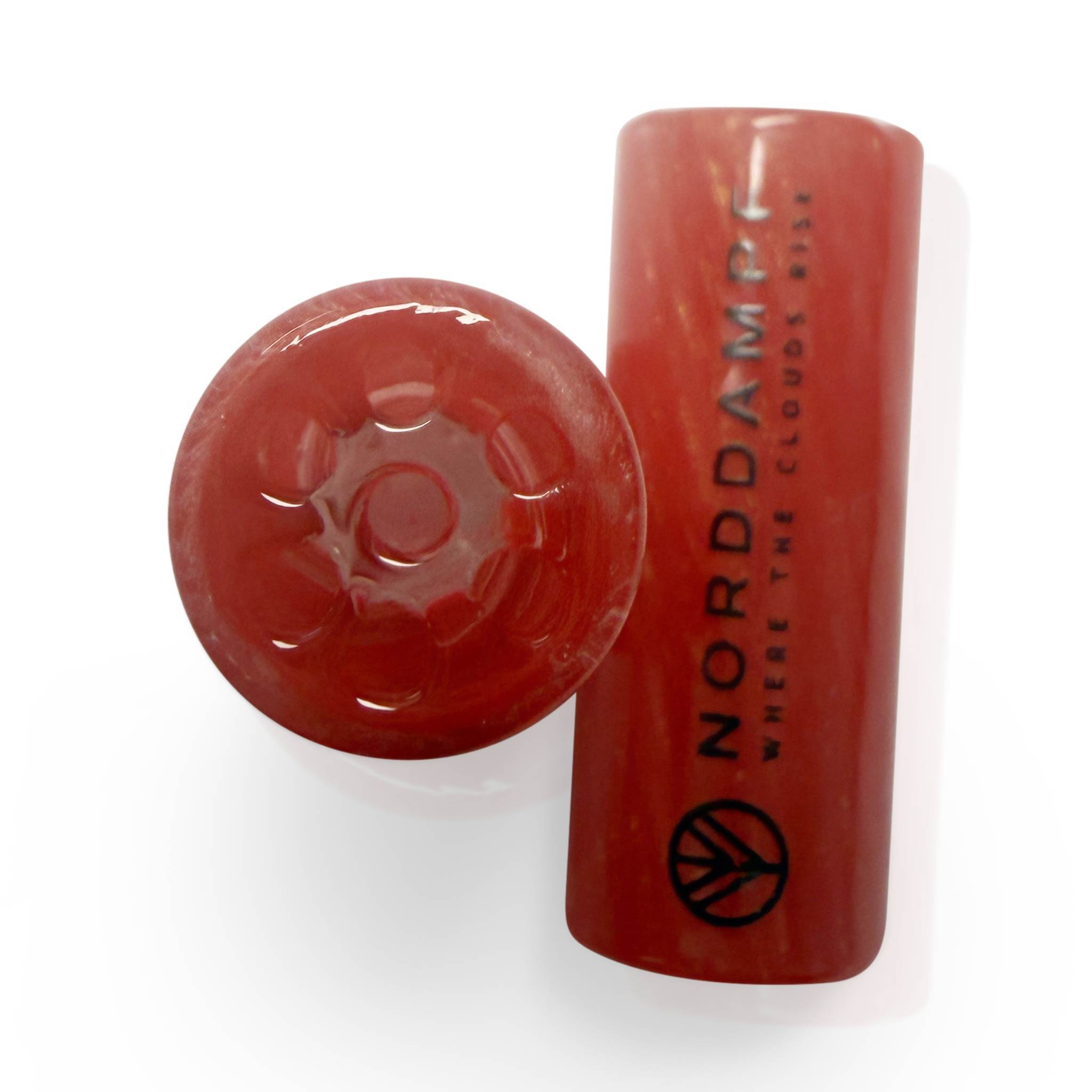 Norddampf RELiCT Glasmundstück Vortex Rot/Gold Glitter 30mm