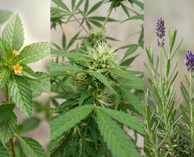 damiana, cannabis und lavendel im vergleich.