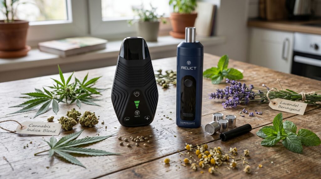 Der Voity und bewährte Relict Vaporizer leisten sind geeignet um Kräuter und Cannabis effizient zu verdampfen.