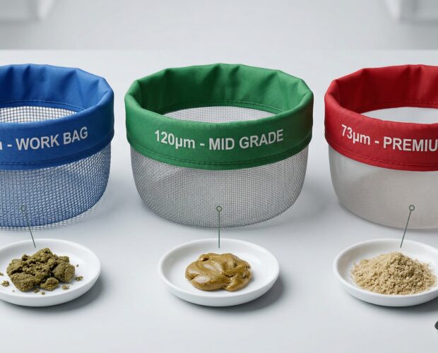 Bubble bags in various sizes for making bubble hash