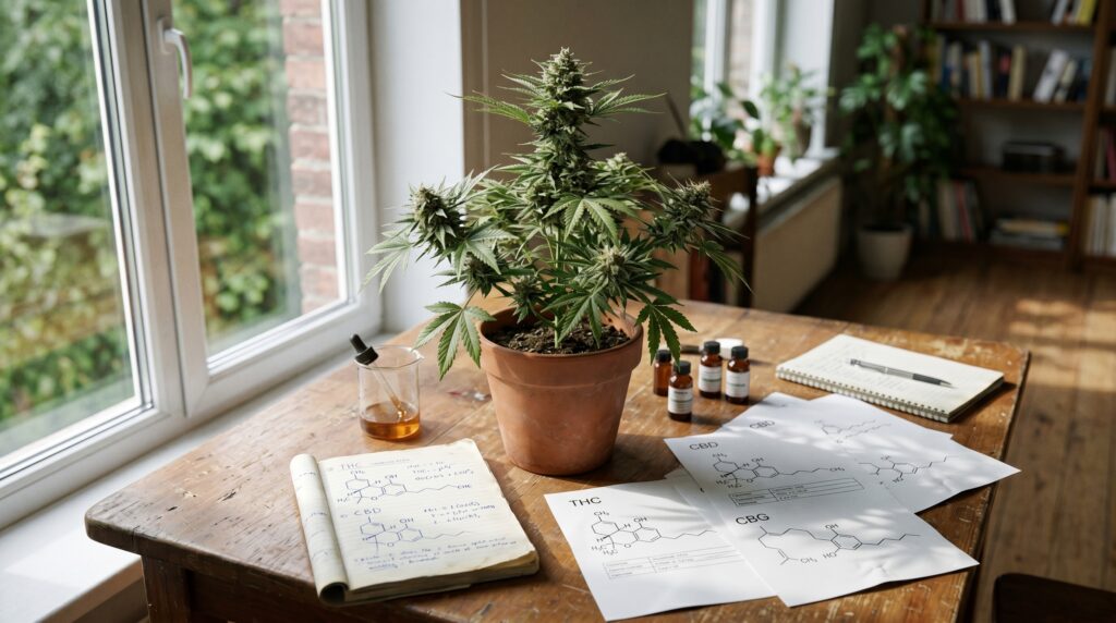 Eine Cannabispflanze hat verschiedene Wirkstoffe. Cannabinoide sowie Terpene. Vor der Extraktion muss sich überlegt werden, ob man frisches Material nutzt oder AVB. 
