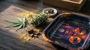 Dry Sift entsteht durch Siebung von Cannabis. Ziel ist es, die Trichomköpfe von der Blüte zu trennen. Der feine Staub, wird am Ende zu einer Masse gepresst.
