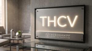 THCV Schild von Norddampf. Diät mit Cannabis ist möglich.