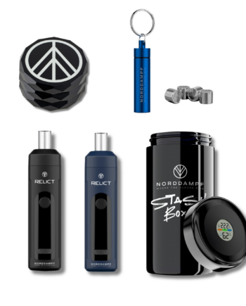 Das perfekte Profibundle für den Einstieg zum vaporisieren. Der RELICT mit Capsule Caddy inklusive 4 Edelstahldosierkapseln und 3tlg. Grinder.